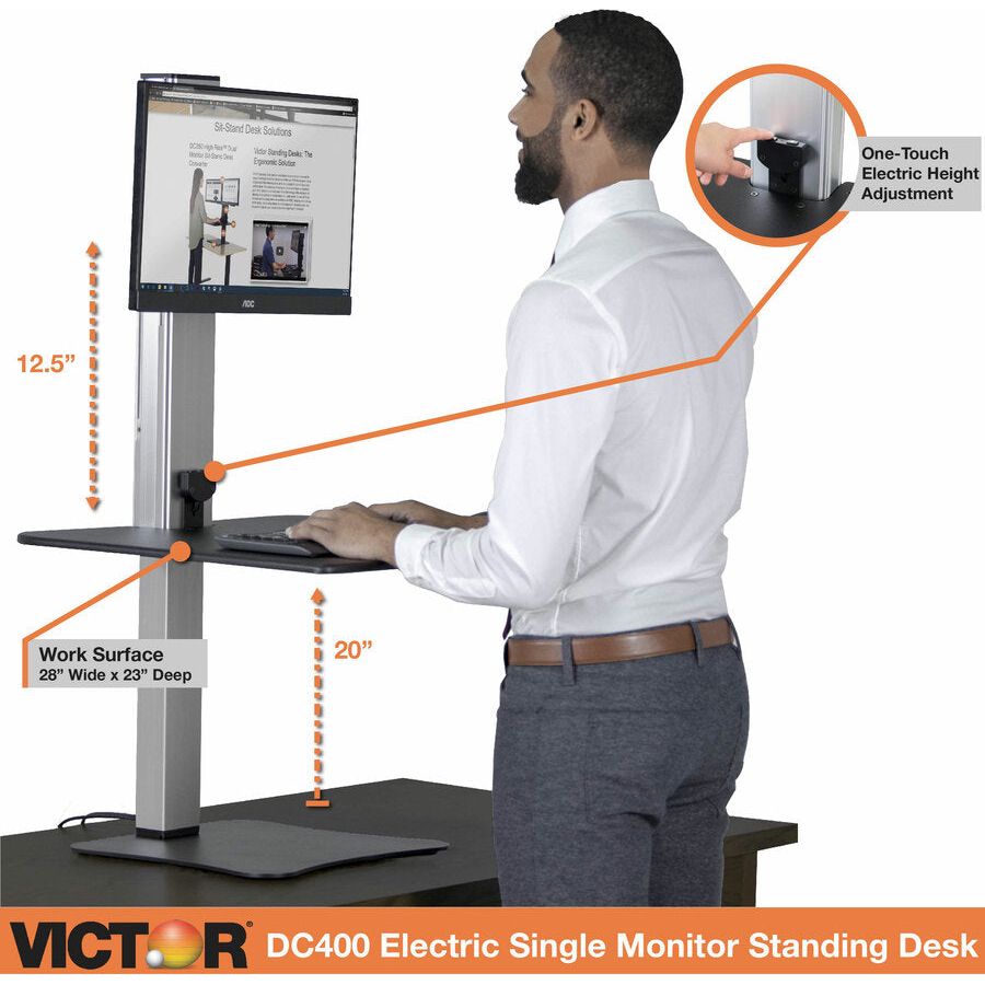 Electric Height Adjustable Standing Desk Workstation - Brant Business Interiors