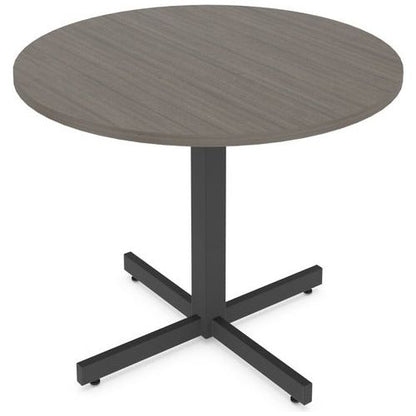 Offices To Go Ionic Table - 36" x 36" x 29" - Material: Metal Base - Finish: Absolute Acajou, Black Base, Sandtex - Brant Business Interiors