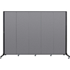 Screenflex 5 Panel Mobile Light-Duty Portable Room Divider, 6'5"H x 9'5"W, Fabric Color: Stone - Brant Business Interiors