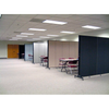 Screenflex 5 Panel Mobile Light-Duty Portable Room Divider, 6'5"H x 9'5"W, Fabric Color: Stone - Brant Business Interiors