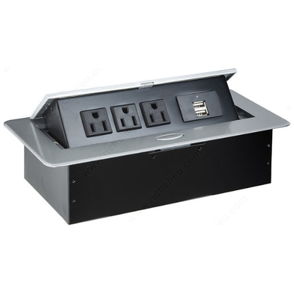 Power Station with 3 Outlets and 2 USB - Brant Business Interiors