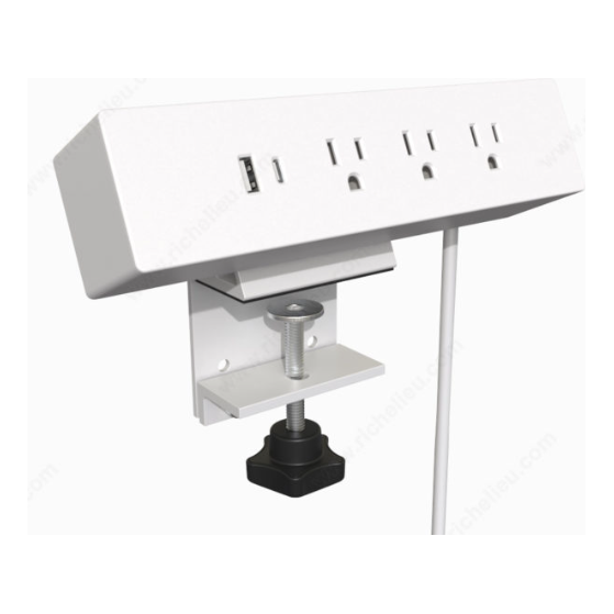 Clamp-On Power Bar and USB Charging Station - Brant Business Interiors