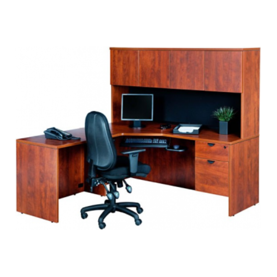 L-Shape Desk & Hutch - Brant Business Interiors