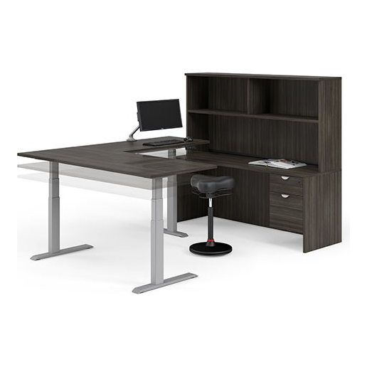 U-Shape Height Adjust Desk - Brant Business Interiors