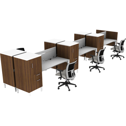 6 Person Workstation & Chairs Bridges - Brant Business Interiors