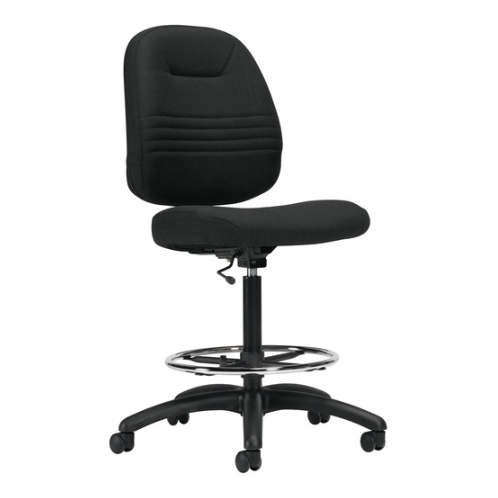 Basics® Comfort-Time Drafting Chair Armless Fusion Fabric Carbon - Brant Business Interiors