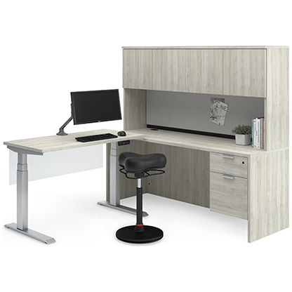 L-Shape Height Adjustable Desk Set - Brant Business Interiors